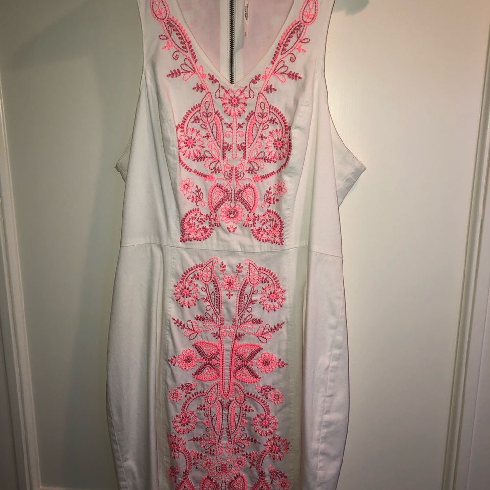 Pink embroidered dress